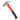 Claw hammer with red and black handle.