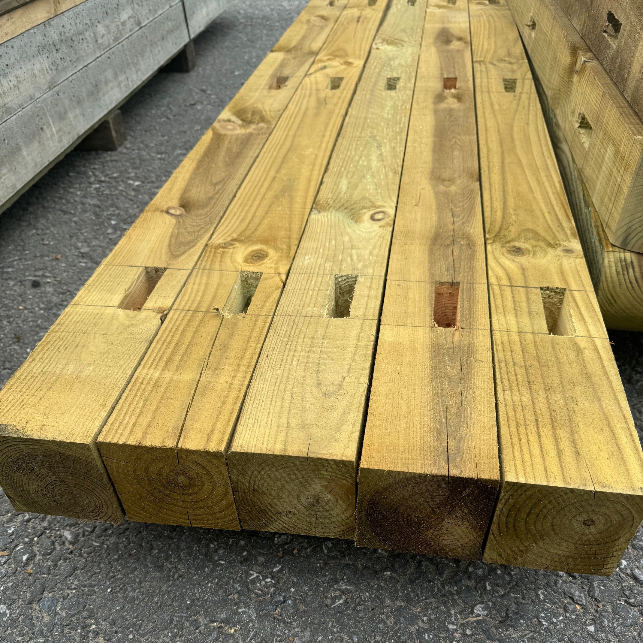 Mortised Posts for Closeboard or Palisade Fencing 10cm x 10cm (4