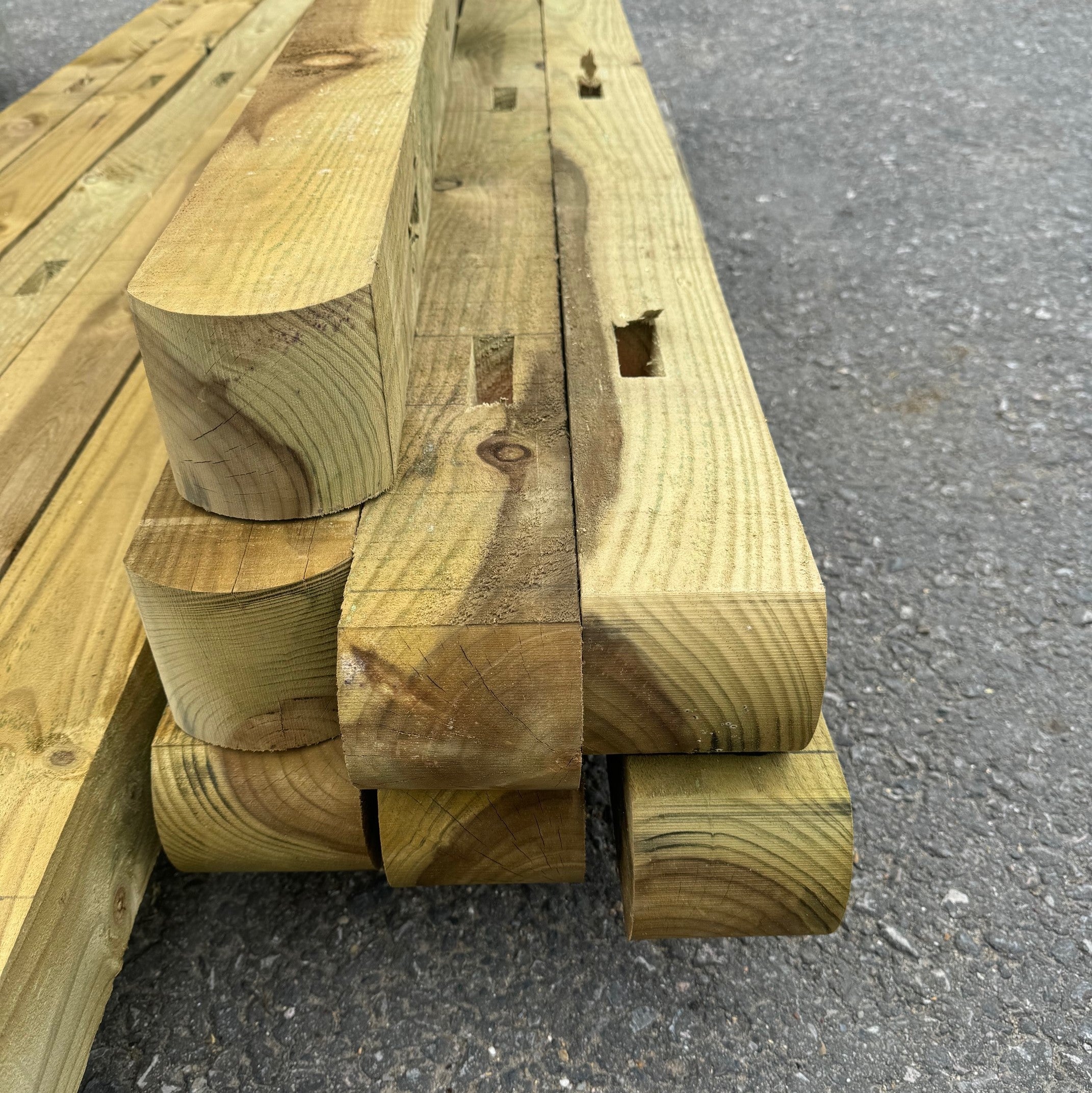 Palidae Square Posts Mortised Posts for Closeboard or Palisade Fencing 10cm x 10cm ...