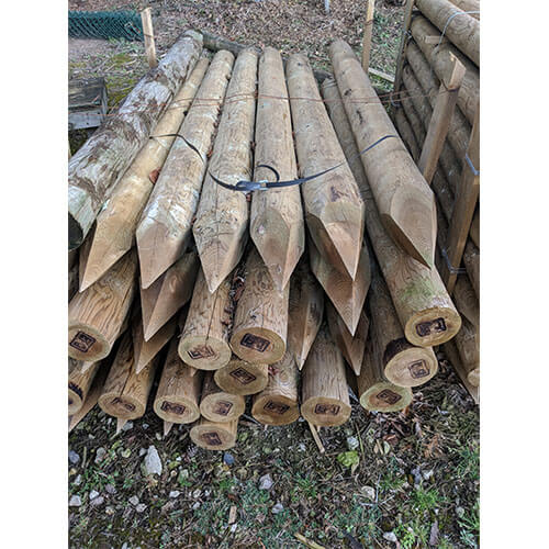 Fillet Posts Peeled Strainer Posts for Wire Netting Fences | Crestala Fencing Centre
